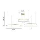 Llambadar me 2 ose 3 drita LED horizontale Roronde në metal të lyer - manit Viadurini