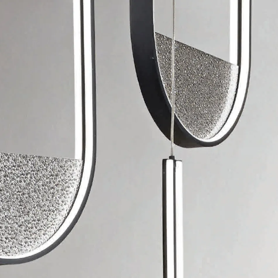 Llambadar me 3 LED me futje të lëvizshme në xhami të grimcuar - Catalpa Viadurini