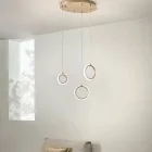 Llambadar me 3 drita LED në metal të lyer dhe xhami opsional - kedri Viadurini