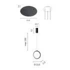 Llambadar me 3 drita LED në metal të lyer dhe xhami opsional - kedri Viadurini