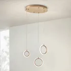 Llambadar me 3 drita LED në metal të lyer dhe xhami opsional - kedri Viadurini