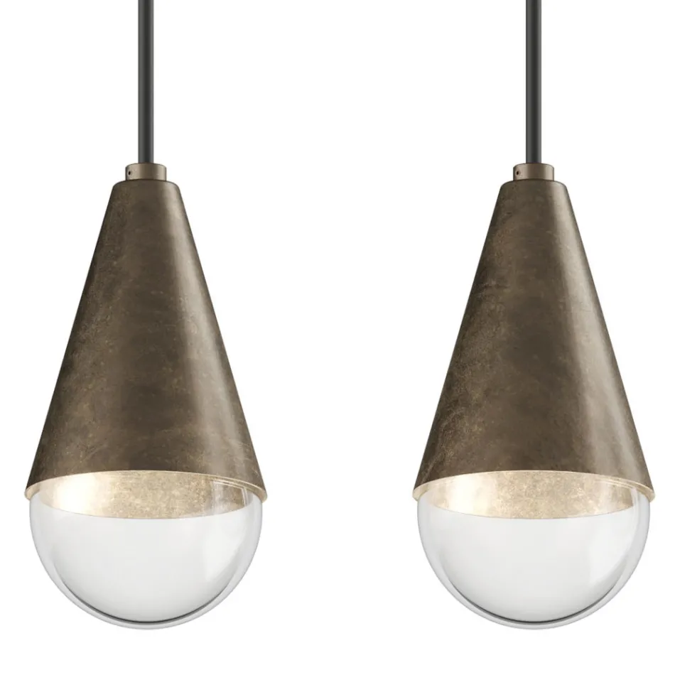 Llambadar me 5 drita në hekur dhe qelq Prodhuar në Itali - Me vranësira Viadurini