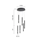 Llambadar me 6 drita LED në metal të lyer dhe kabllo të rregullueshme - Larch Viadurini