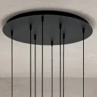 Llambadar me 8 drita në xham të fryrë në formën e një sfere të prodhuar në Itali - Prilla Viadurini