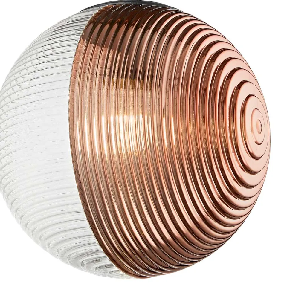 Llambadar me 8 drita në xham të fryrë në formën e një sfere të prodhuar në Itali - Prilla Viadurini