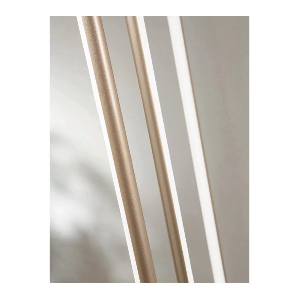 Llambadar me 8 drita LED në metal të lyer me ar dhe kabllo të rregullueshme - portokalli Viadurini