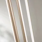 Llambadar me 8 drita LED në metal të lyer me ar dhe kabllo të rregullueshme - portokalli Viadurini