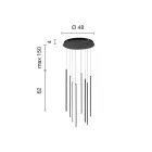 Llambadar me 8 drita LED në metal të lyer me ar dhe kabllo të rregullueshme - portokalli Viadurini