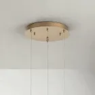 Llambadar me bazë të rrumbullakët në metal të lyer me ar dhe dritë LED - shkoza Viadurini