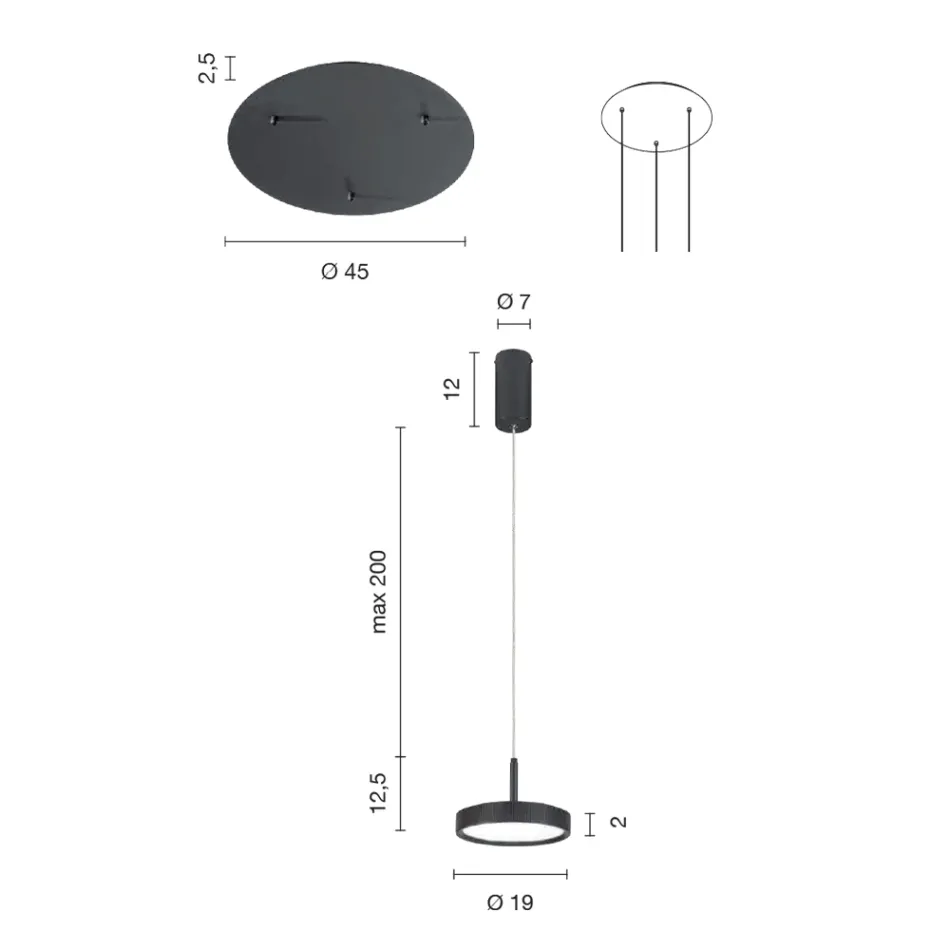 Llambadar me bazë të rrumbullakët në metal të lyer me ar dhe dritë LED - shkoza Viadurini