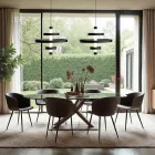 Llambadar me trup qelqi dhe 3 rrathë alumini - Clara Viadurini