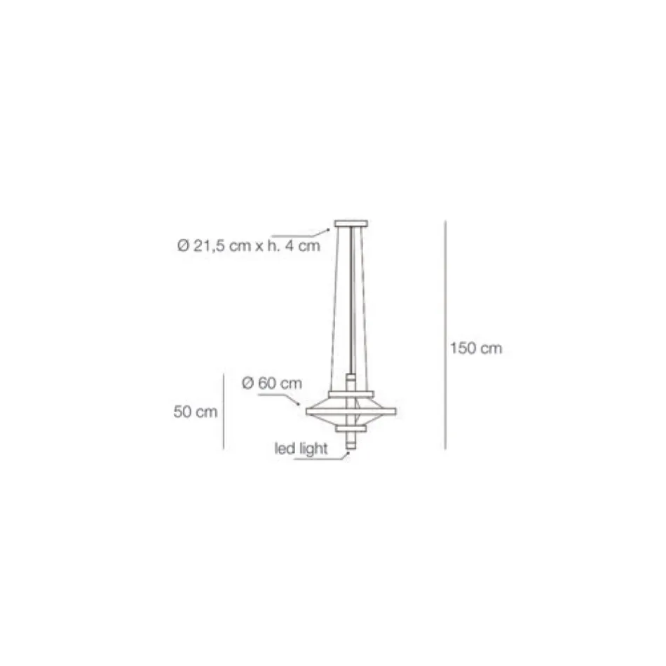 Llambadar me trup qelqi dhe 3 rrathë alumini - Clara Viadurini