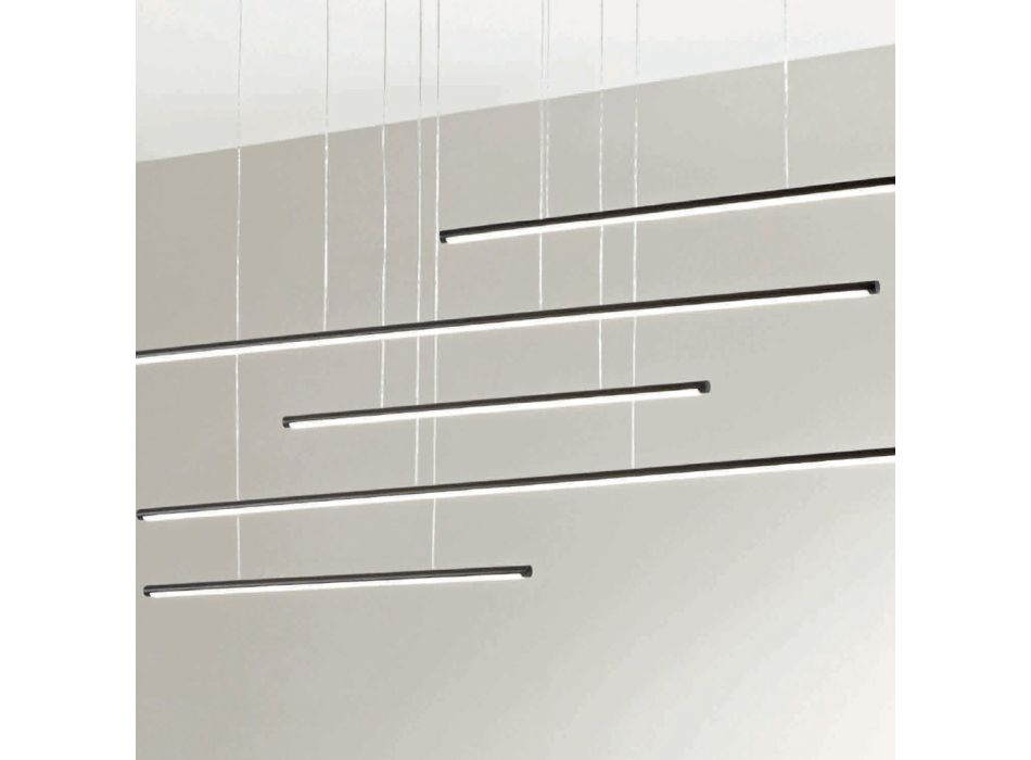 Llambadar me drita LED horizontale në metal dhe kabllo të rregullueshme - Portokalli Viadurini