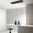 Llambadar me drita LED horizontale në metal dhe kabllo të rregullueshme - Portokalli Viadurini