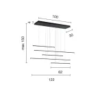 Llambadar me drita LED horizontale në metal dhe kabllo të rregullueshme - Portokalli Viadurini