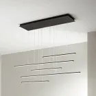 Llambadar me drita LED horizontale në metal dhe kabllo të rregullueshme - Portokalli Viadurini