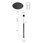 Llambadar me kornizë metalike të lyer me ngjyrë të zezë dhe kabllo të rregullueshme - thupër Viadurini