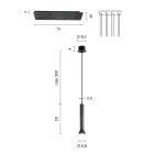 Llambadar me kornizë metalike të lyer me ar dhe kabllo të rregullueshme - thupër Viadurini