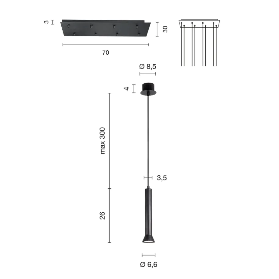 Llambadar me kornizë metalike të lyer me ar dhe kabllo të rregullueshme - thupër Viadurini
