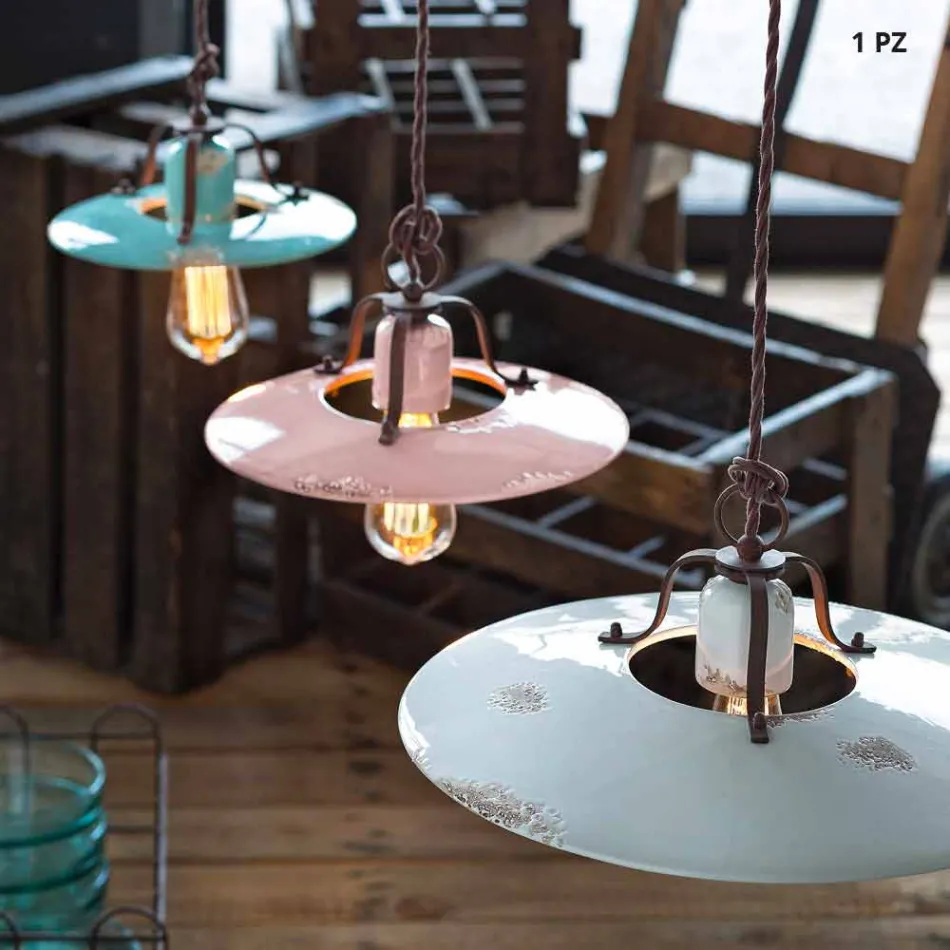 llambadar vend në qeramikë dhe metal Monica Ferroluce Viadurini