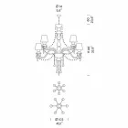 Llambadar artizanal Venetian Glass 12 Lights, prodhuar në Itali - Milagros Viadurini