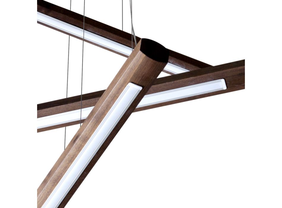 Një llambadar dizajni prej 4 copash në dru Grilli York i bërë në Itali Viadurini