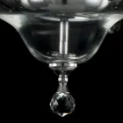 Dizajn llambadar xhami me 6 drita në gotë dhe kristal Ivy, i bërë në Itali Viadurini