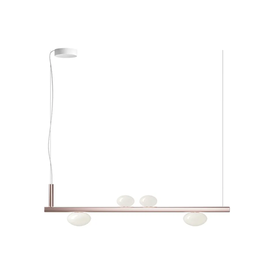 Llambadar alumini me dritë qelqi të bardhë - Alma Viadurini