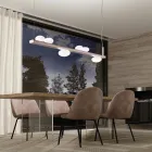 Llambadar alumini me dritë qelqi të bardhë - Alma Viadurini