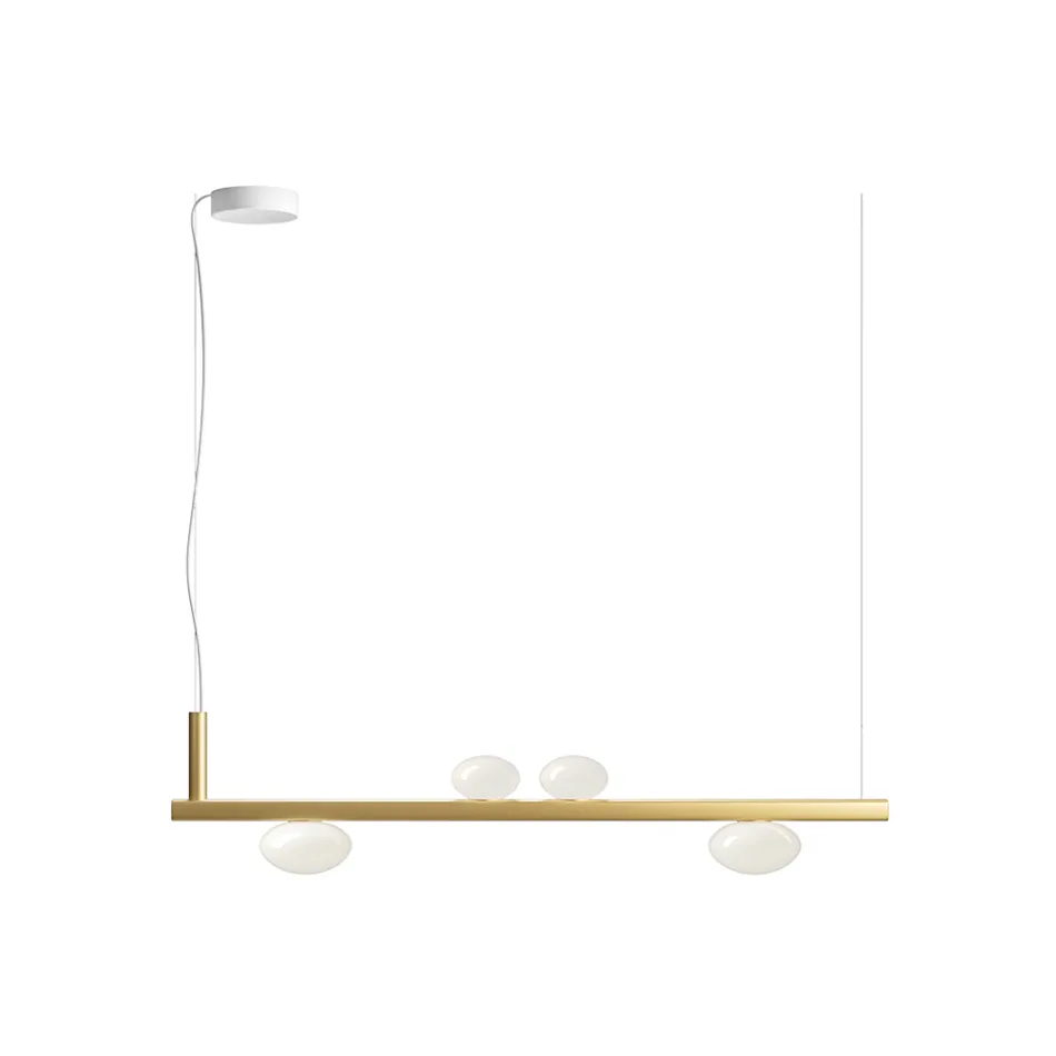 Llambadar alumini me dritë qelqi të bardhë - Alma Viadurini