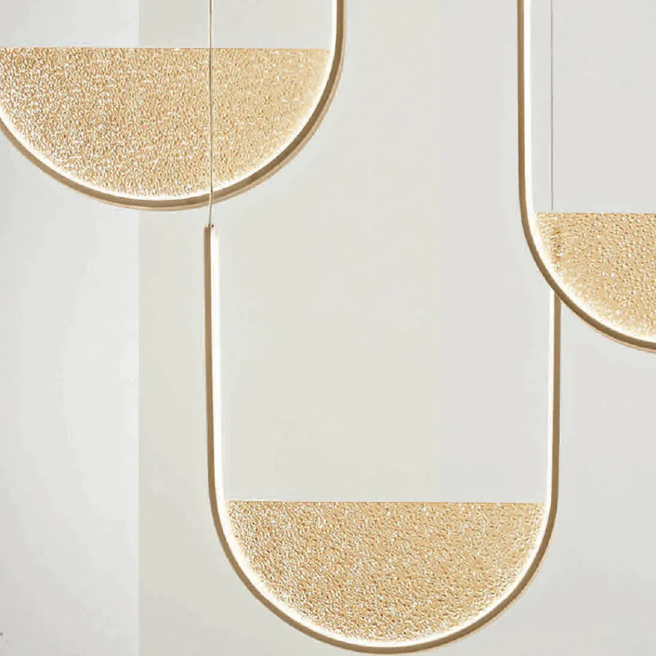 Llambadar metalik me futje të lëvizshme në xhami të grimcuar - Catalpa Viadurini