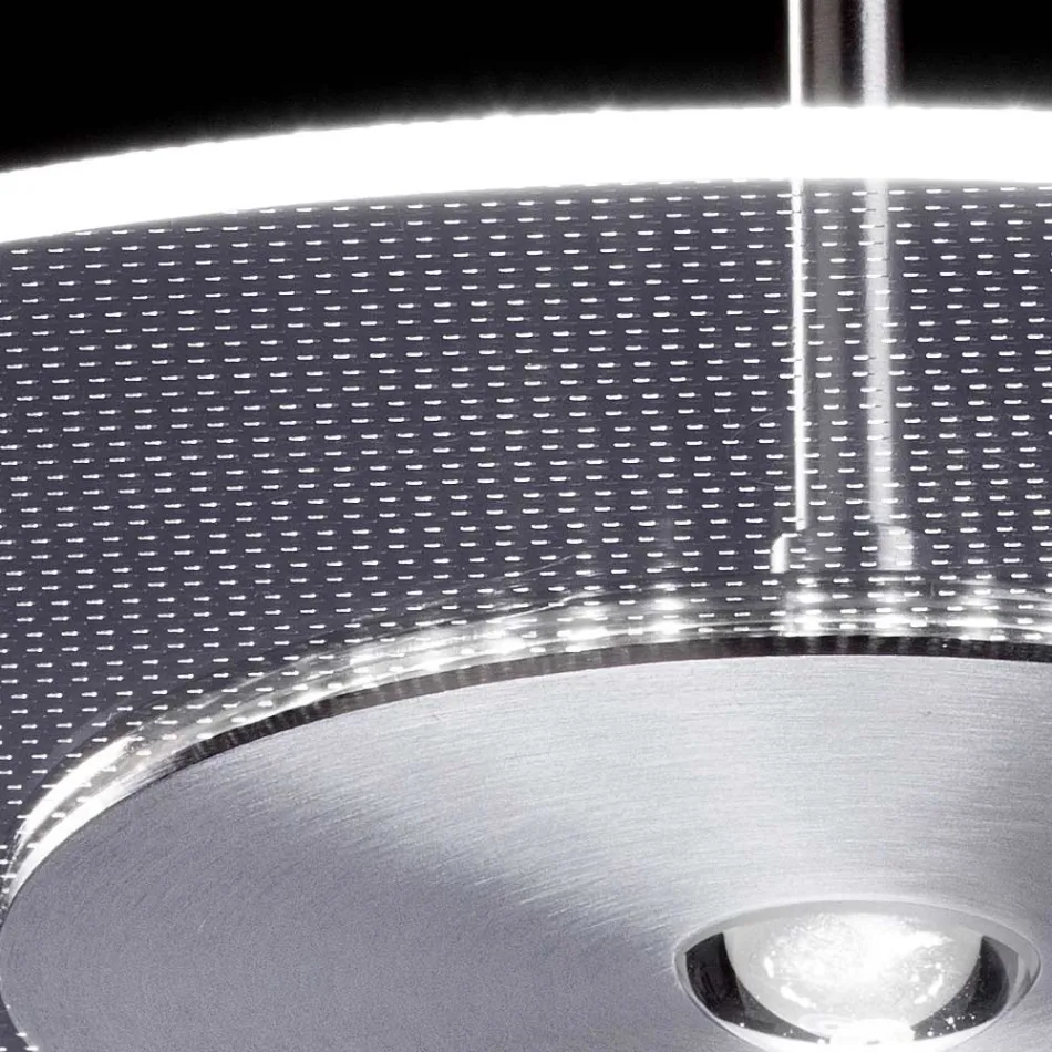 Llambadar metalik me difuzor pleksiglasi me pika të vogla - Nora Viadurini