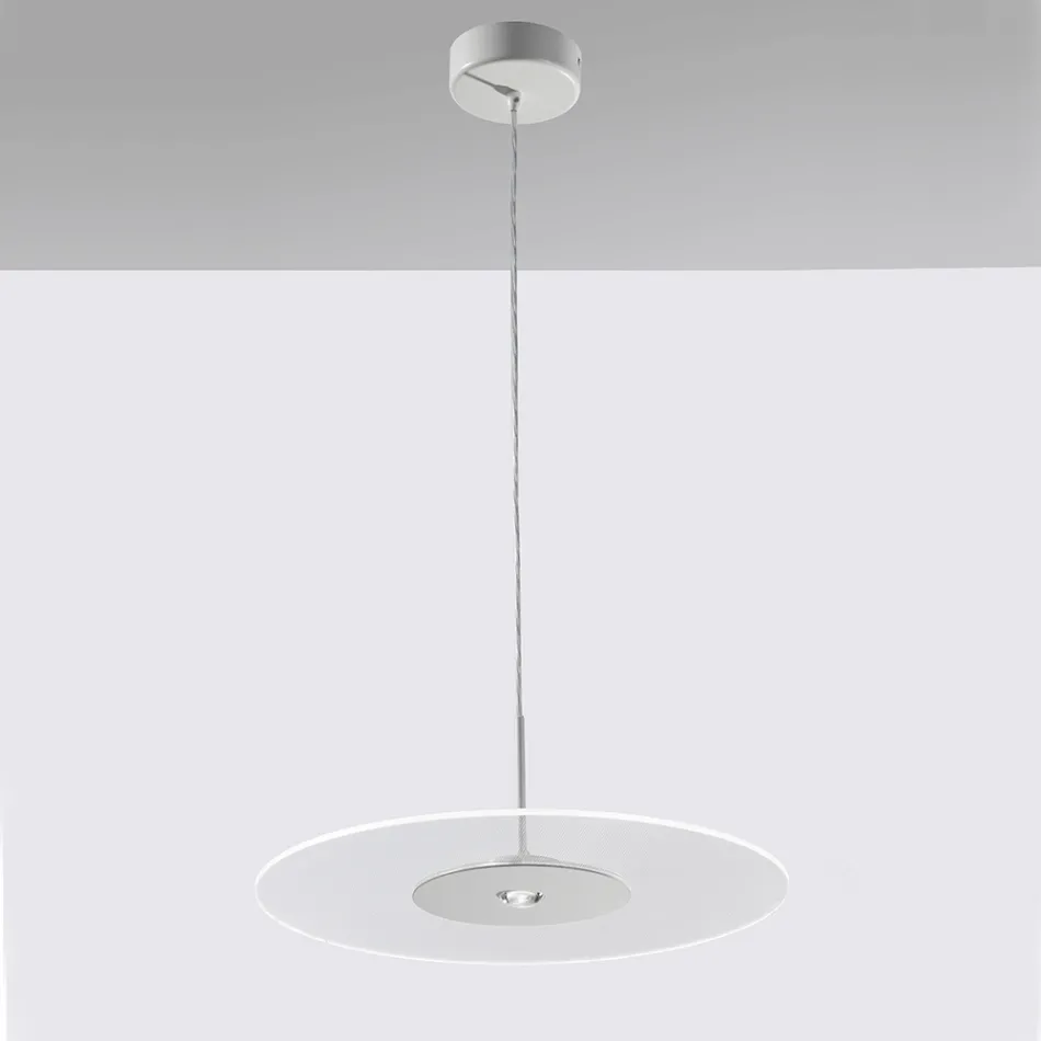 Llambadar metalik me difuzor pleksiglasi me pika të vogla - Nora Viadurini