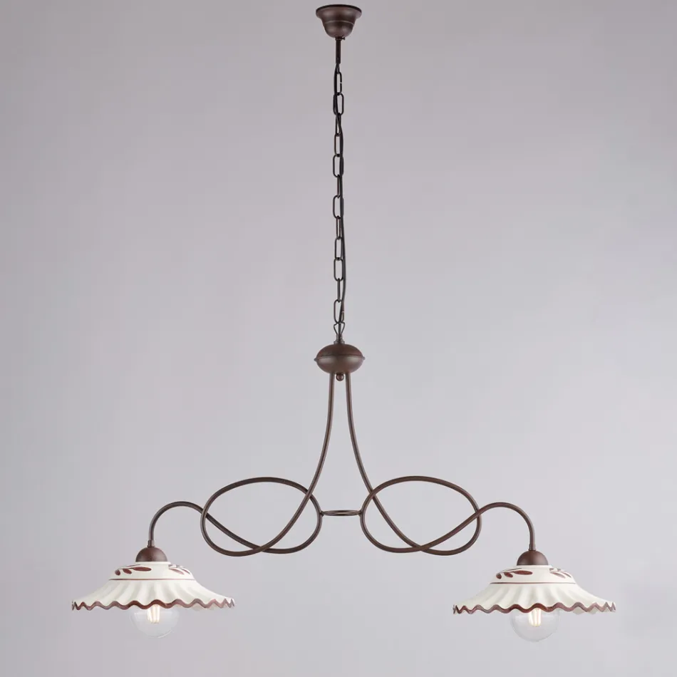 Llambadar metalik qeramik i bardhë me 2 drita për përdorim të brendshëm - Polaris Viadurini