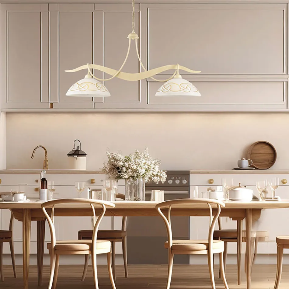 Llambadar Qelqi Metalik me 2 Drita për Ndriçim të Brendshëm - Musca Viadurini