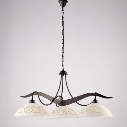 Llambadar qelqi metalik me 3 ndriçues për ndriçim të brendshëm - Musca Viadurini