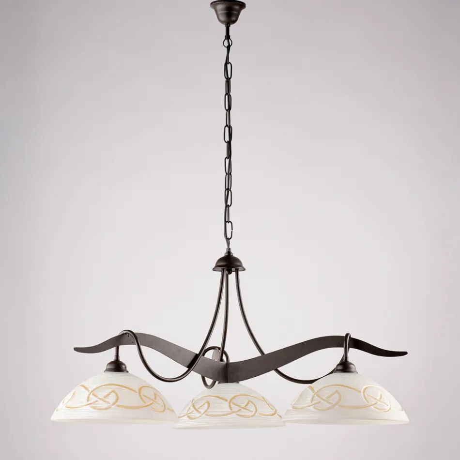 Llambadar qelqi metalik me 3 ndriçues për ndriçim të brendshëm - Musca Viadurini