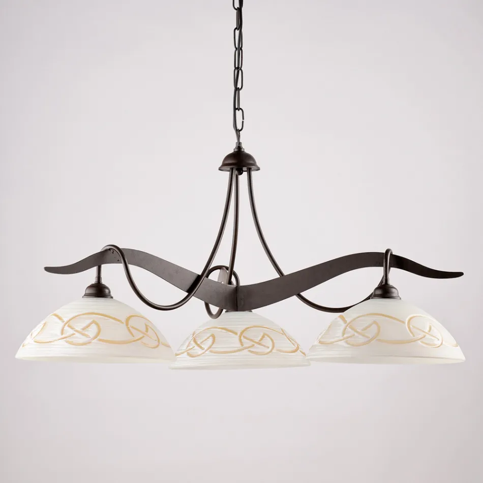 Llambadar qelqi metalik me 3 ndriçues për ndriçim të brendshëm - Musca Viadurini