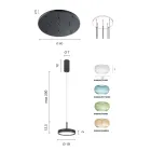 Llambadar metalik i lyer me ar me drite LED dhe xham me ngjyre - shkoza Viadurini