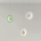 Llambadar ne metal te lyer dhe xham me ngjyre gri me drite LED - Albizia Viadurini