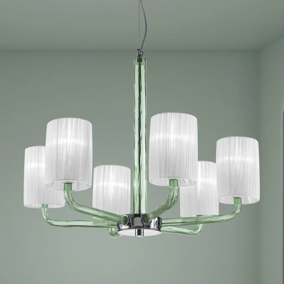 Llambadar në Venecia Xhami dhe Metali i punuar me dorë në Itali - Graham Viadurini