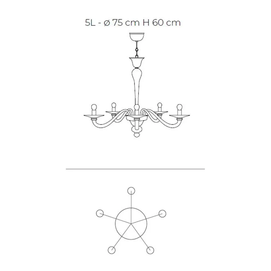 Llambadar venecian me fryrje me dorë në stil klasik - Demetra Viadurini