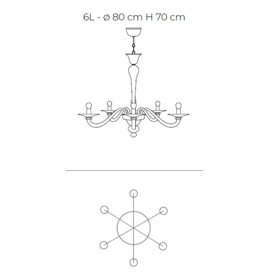 Llambadar venecian me fryrje me dorë në stil klasik - Demetra Viadurini