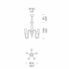 5 drita Llambadari qelqi venecian i punuar me dorë në Itali - Vittoria Viadurini