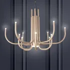 Llambadar LED me 13 drita në metal të lyer me ngjyrë të bardhë, të zezë ose ari - Akrepi Viadurini