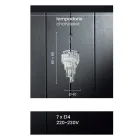 Llambadar klasik luksoz në metal të kromuar dhe kristal të prerë - Lambert Viadurini