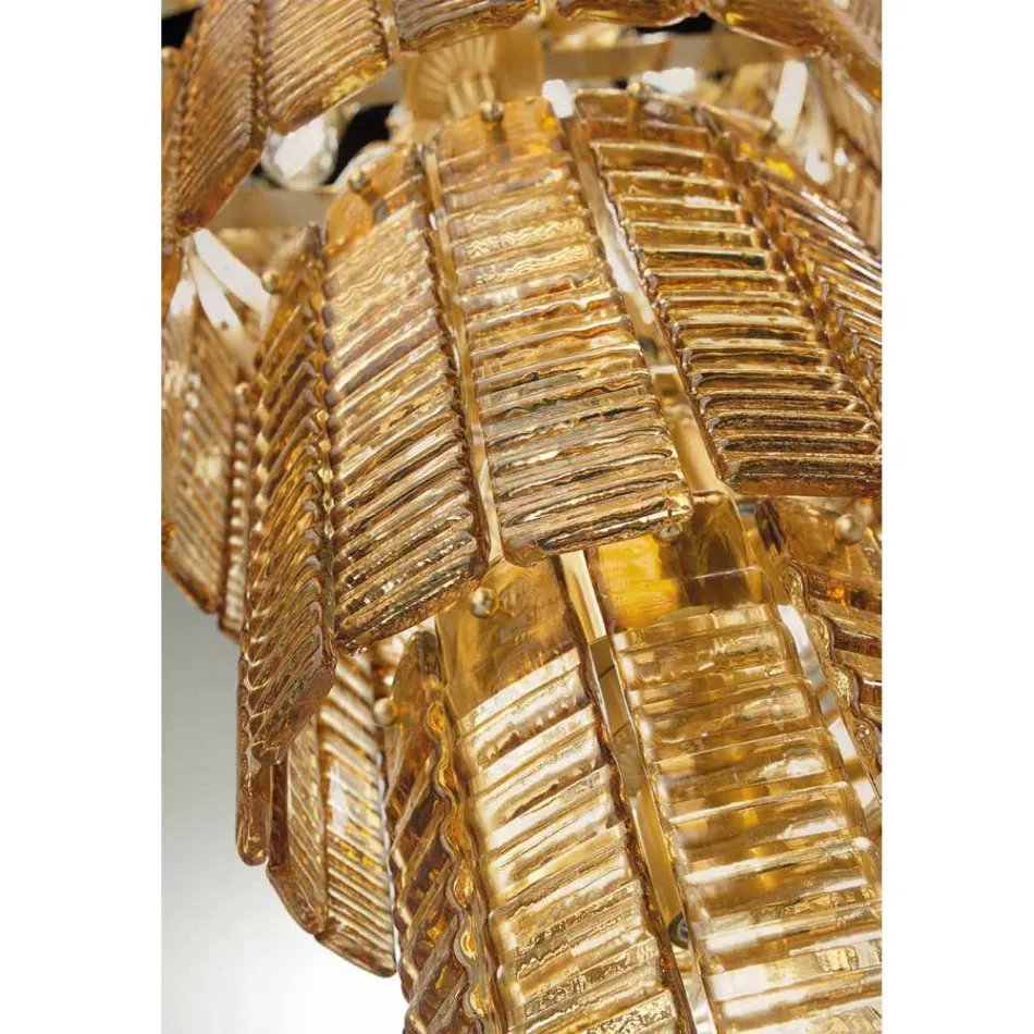 Llambadar Modern 12 Drita në Xham Luksoz Italian të punuar me dorë - Valadier Viadurini