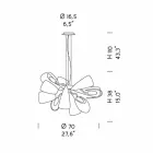 Llambadar modern me 12 drita në Xham të Venecias, prodhuar në Itali - Diamonique Viadurini