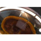 Llambadar modern çeliku dhe xhami me futje druri të prodhuar në Itali - Seul Viadurini