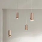 Llambadar modern në alumin të veshur me pluhur dhe kabllo të rregullueshme - Buxus Viadurini